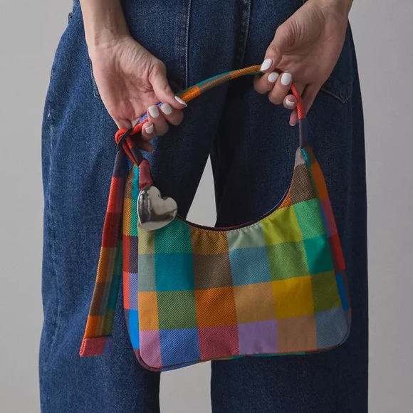 NWT BAGGU Mini Shoulder Madras Bag - Picture 10 of 10
